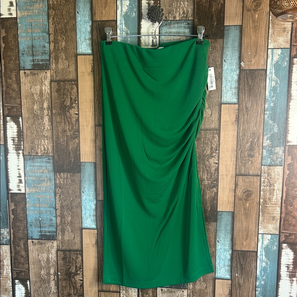 Amazon Essentials Green Ruched Midi Skirt